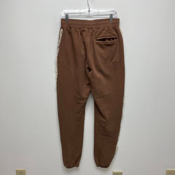 Tanner Fletcher Genderless Brown Lace Trim Pullover Hoodie & Jogger Set S $640 - Picture 6 of 16